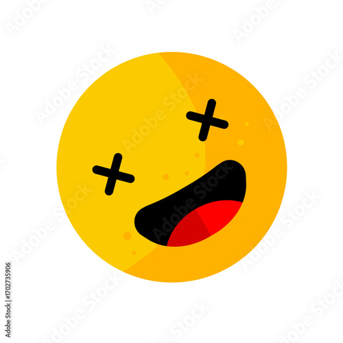 Dead or dizzy face emoticon with cross eyes