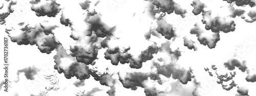 Abstract cloudy sky background resembling smoke and fog in grayscale tones