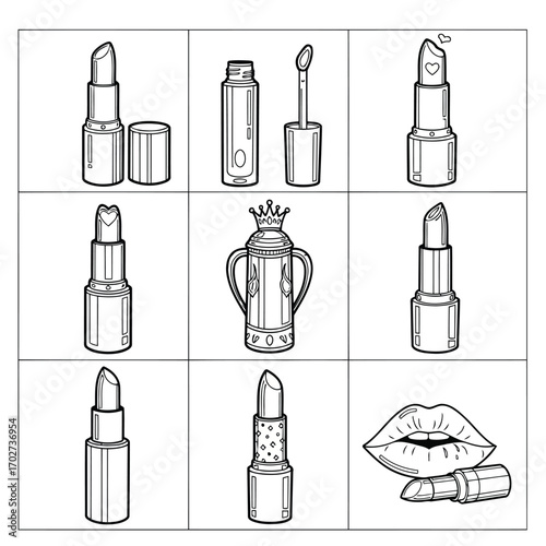 Lipstick Collection Diverse Styles and Designs for Beauty Concepts