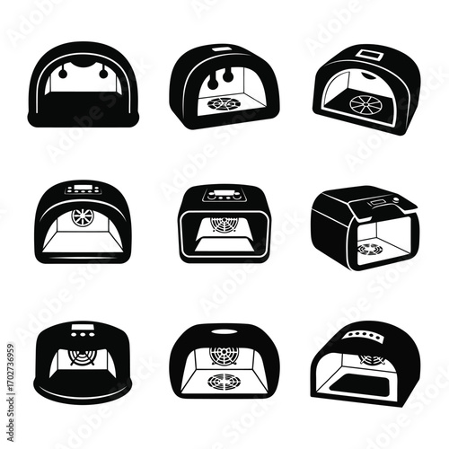 Nail Lamp Icons Diverse Designs for Manicure and Pedicure