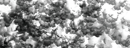 Intense turbulent sky filled with rolling clouds forming natural contrast