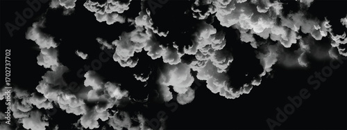 Billowing dark clouds blending into a heavy storm sky background design