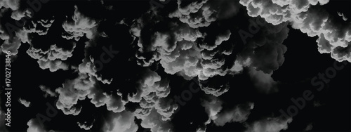 Abstract artistic depiction of storm clouds with rich contrast and depth