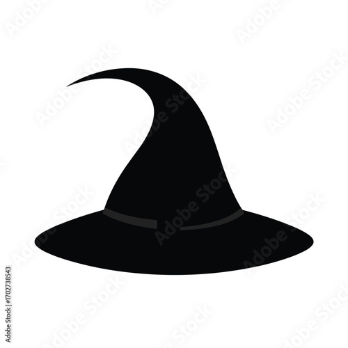 Classic black witch hat silhouette for halloween and magic themed designs silhouette