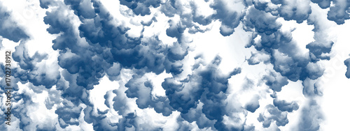 Minimal fresh design featuring dreamy airy blue cloud textures
