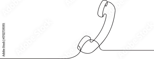 Old telephone one continuous line art, One line art, Vector illustration