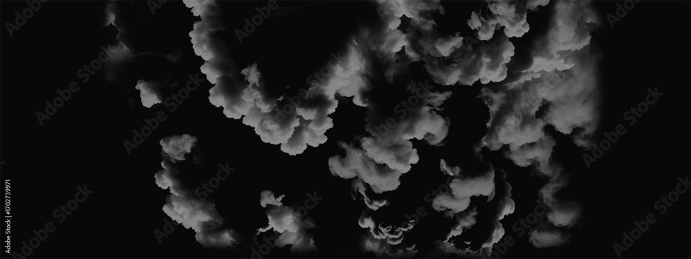 Fototapeta premium Dark billowing clouds filling the sky with intense natural texture and contrast