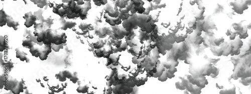 Heavy smoke-like atmospheric pattern resembling storm clouds in black and white