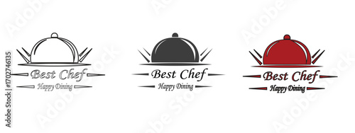 Chef Label. Food Service Logo.  Vector Icon Set
