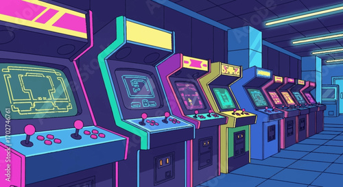 Retro Arcade A Blast from the Past – Neon Lights & Classic Games