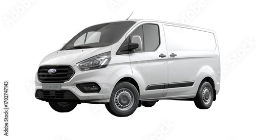 White van, front-facing, studio shot