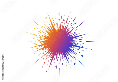 Vibrant Colorful Explosion Abstract Art.
