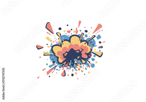 Colorful Comic Book Explosion Graphic.