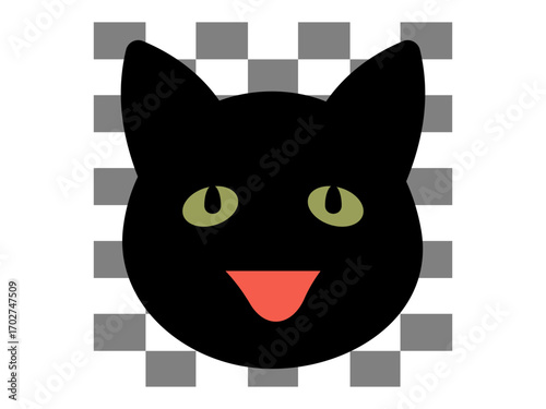vector image of cat on green pet care logo design vector template and icon set.