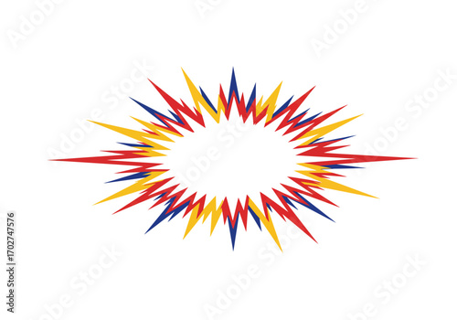 Colorful Starburst Explosion Graphic Design.