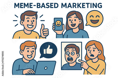 Meme based marketing strategy engaging social media audience with humor