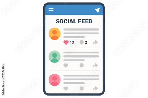 Modern social media feed displayed on a smartphone screen
