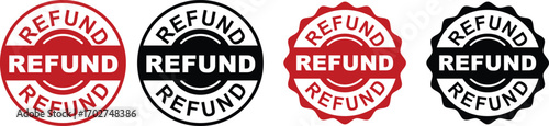 Refund Labels Set – Money Back Guarantee Badges and Return Policy Stickers for Packaging and Marketing