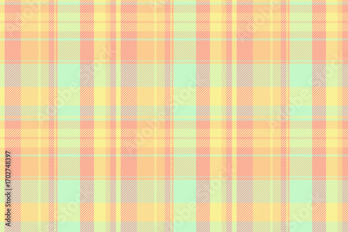 Comfort texture vector plaid, official pattern check background. Vichy tartan seamless fabric textile in orange and light colors.