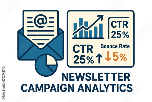 Email newsletter campaign analytics showing growth and performance metrics