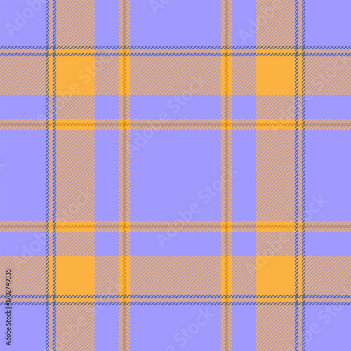 Vibrant tartan pattern featuring a blend of lavender, gold, and blue. Perfect for backgrounds, textiles, and design projects needing a classic yet modern touch.