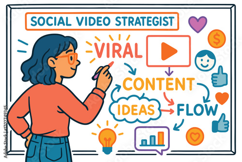 Social video strategist planning viral content ideas for online growth
