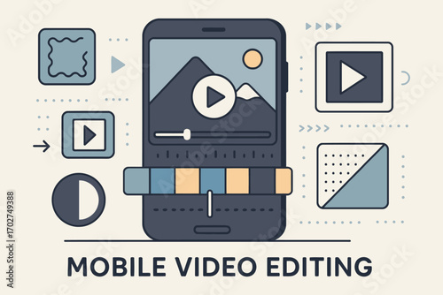 Mobile video editing app interface showing timeline and tools