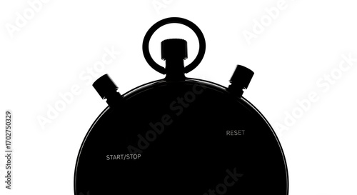 A simple, strong silhouette of a stopwatch, highlighting the start, stop, and reset functions.