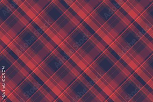 Elegant plaid pattern in red  navy. A versatile textile background for fashion, web design, or print. Evokes comfort  classic style.