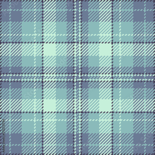 Classic tartan pattern with soft, muted blues and greens. Timeless textile design ideal for backgrounds, fashion, or adding a touch of vintage style. Versatile graphic resource.