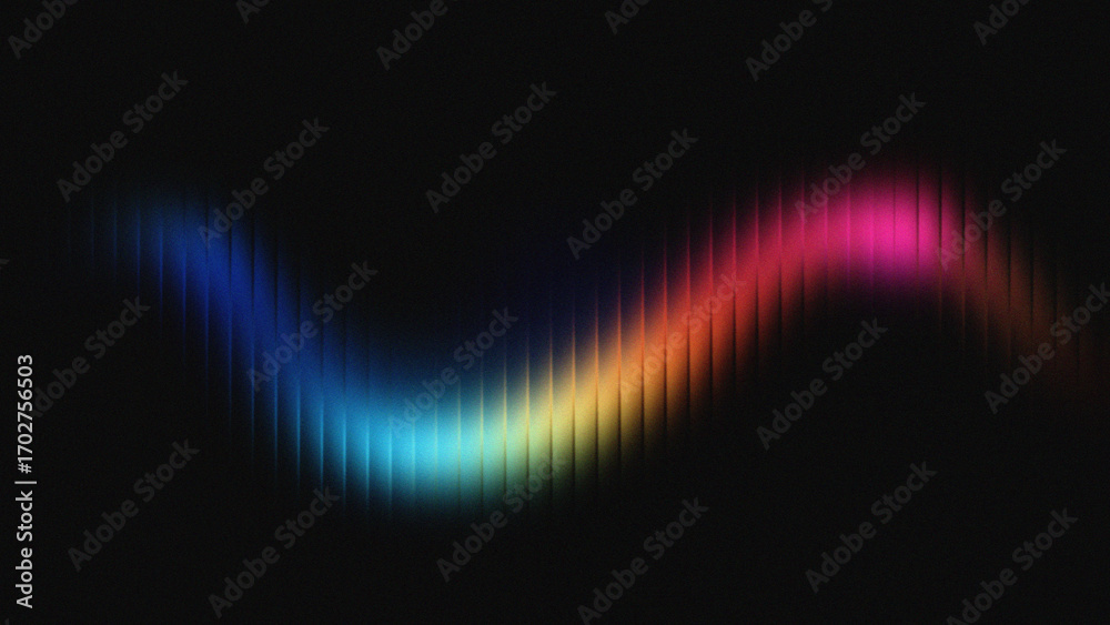 Fototapeta premium Abstract Colorful Lightwave: Dark Moody Background, Vertical Gradient Stripes, Vibrant Rainbow Hues, Digital Art, Modern Design.