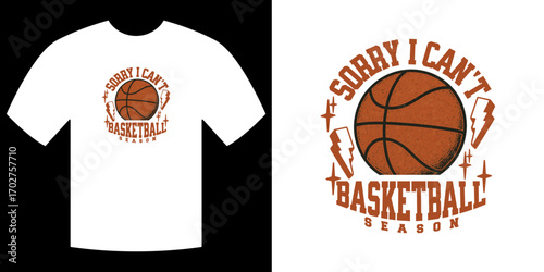Basketball Season Tee: Artistic illustration featuring a basketball graphic, evoking the spirit of the basketball season