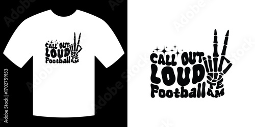 T-Shirt design with typography: A graphic of a T-shirt features a custom typography with a callout, exuding a strong visual statement, perfect for apparel, fashion, and thematic designs.