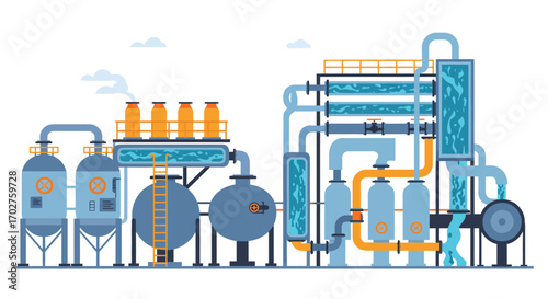 Industrial Water Treatment Facility Process.