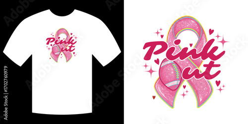 Pink Ribbon Illustration: A stylish illustration showcases the iconic pink ribbon, symbolizing support for breast cancer awareness, in two creative presentations.
