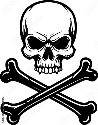 Skull crossbone vector pirate icon logo Halloween ghost graphic symbol illustration