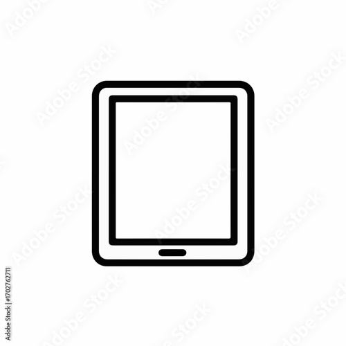 Simple outline icon of a modern tablet device on a white background.