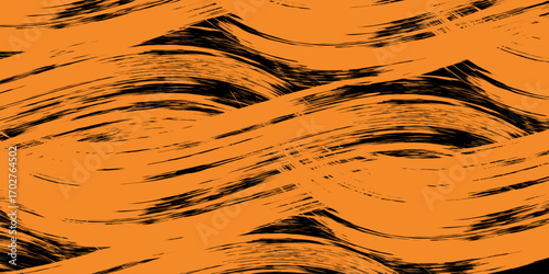 orange black brush wrap car sticker pattern banner abstract sporty lines black orange color combination grunge brush modern pattern.