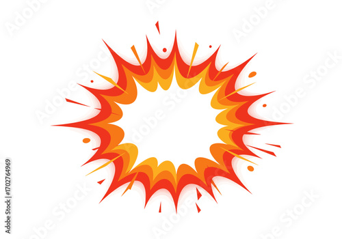Fiery Comic Book Explosion Graphic.