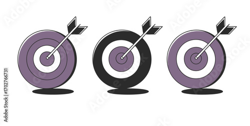 Achieve Your Goals Target Icons for Success and Strategic Planning for Achievement