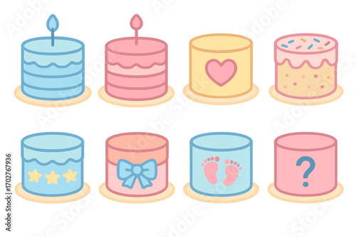 Celebration and party icons set – outline, festive, birthday and anniversary symbols