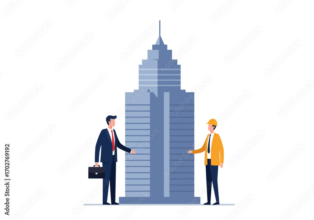 Fototapeta premium Business Deal: Architect and Client Partnership.