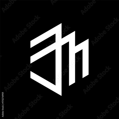 Letter JM creative minimalist monogram logo