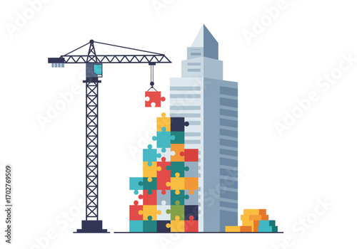 Construction Puzzle: Building a Skyscraper.