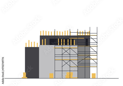 Unfinished Building Construction Site.