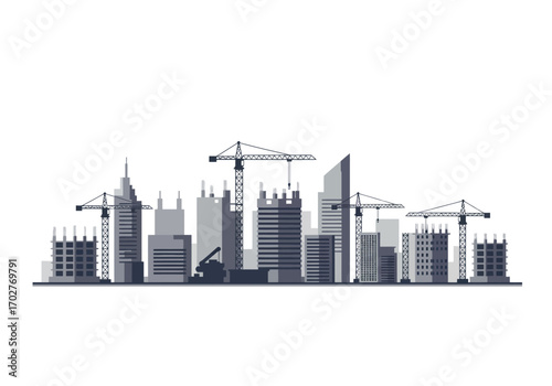City Construction Skyline Under Development.