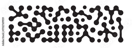 Connect pattern, circle organic shape, geometric metaball. Abstract morph icon, technology circular form. Science drop, collagen cell. Molecule bubble isolated on white background. Vector illustration