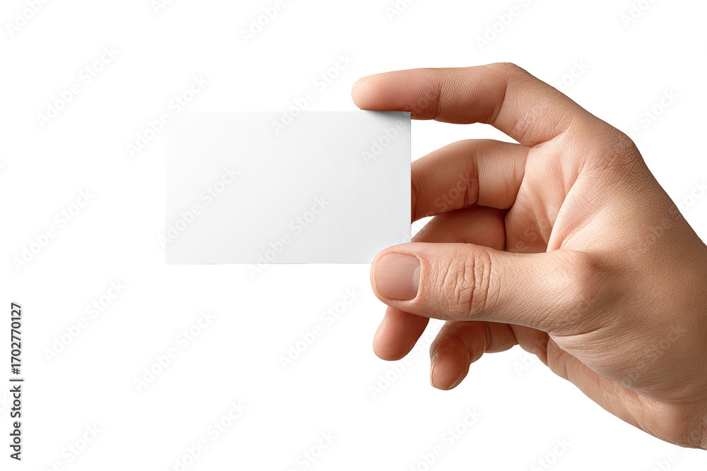 Obraz premium Hand holding a blank white business card
