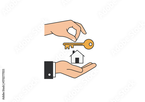 Real Estate Key Handover: Home Ownership.