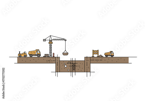 Construction Site: Excavating Foundation.